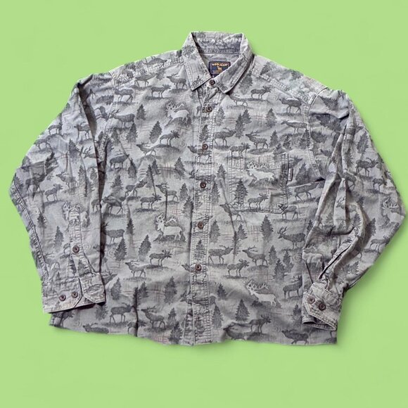 Grey Fleece Cropped Woolrich Button Up - Picture 1 of 5